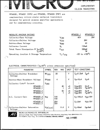 MPS6521 datasheet: 4V, 350mW PNP silicon planar epitaxial transistor MPS6521