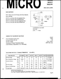 MS31W datasheet: 5V, 45mW red LED lamp MS31W