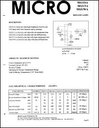 MS31CA datasheet: 5V, 100mW red LED lamp MS31CA