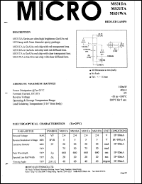 MS31DA datasheet: 5V, 100mW red LED lamp MS31DA