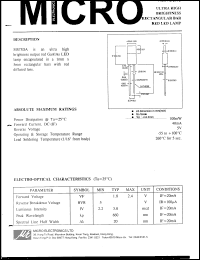 MS73DA datasheet: 5V, 100mW ultra high brightness rectangular bar red LED lamp MS73DA