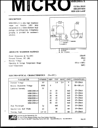 MSB120DA-2 datasheet: 5V, 100mW ultra high brightness red LED lamp MSB120DA-2