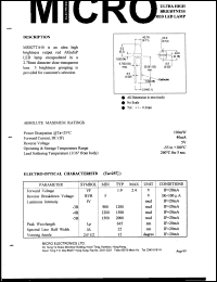 MSB27TA-4B datasheet: 5V, 100mW oval type high brightness red LED lamp MSB27TA-4B