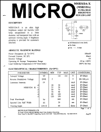 MSB31DA-2 datasheet: 5V, 100mW red LED lamp MSB31DA-2