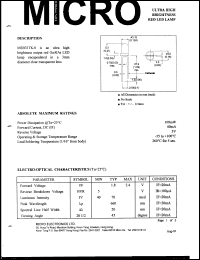 MSB31TK-0 datasheet: 5V, 100mW high efficiency low current red LED lamp MSB31TK-0