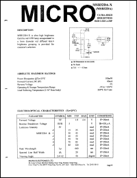 MSB32DA-0 datasheet: 5V, 100mW red LED lamp MSB32DA-0