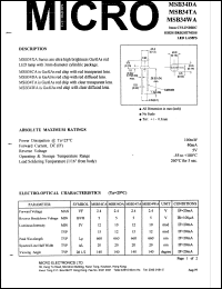 MSB34CA datasheet: 5V, 100mW 3mm cylindric high brightness red LED lamp MSB34CA