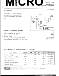 MSB35DK-0 datasheet: 5V, 95mW ultra high brightness red LED lamp MSB35DK-0