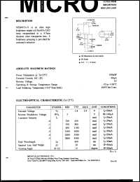 MSB49TA-2 datasheet: 5V, 100mW ultra high brightness red LED lamp MSB49TA-2