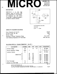 MSB51CK-2 datasheet: 5V, 100mW ultra high brightness red LED lamp MSB51CK-2