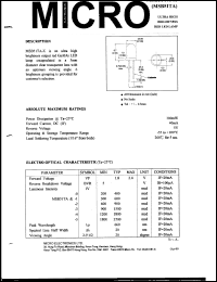 MSB51TA-0 datasheet: 5V, 100mW ultra high brightness red LED lamp MSB51TA-0