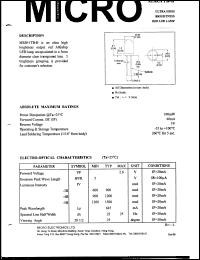 MSB51TB-3B datasheet: 5V, 100mW ultra high brightness red LED lamp MSB51TB-3B