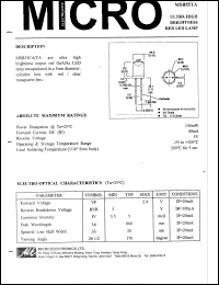 MSB55TA datasheet: 5V, 100mW ultra high brightness red LED lamp MSB55TA