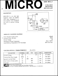 MSB58TA-3 datasheet: 3V, 100mW ultra high brightness red LED lamp MSB58TA-3