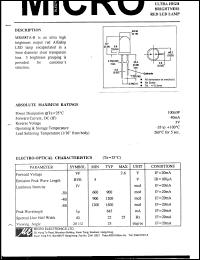 MSB58TA-B datasheet: 5V, 100mW ultra high brightness red LED lamp MSB58TA-B