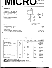 MSB68DA-2 datasheet: 5V, 100mW rectangular red LED lamp MSB68DA-2