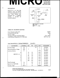 MSE18TA-0 datasheet: 5V, 100mW red LED lamp MSE18TA-0