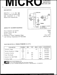 MSE39TA-1 datasheet: 5V, 100mW ultra high brightness red LED lamp MSE39TA-1