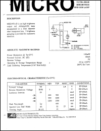 MSE39TA-4B datasheet: 5V, 100mW ultra high brightness red LED lamp MSE39TA-4B