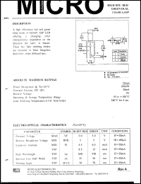 MSGB33W datasheet: 5V, 100mW high red/green dual color lamp MSGB33W