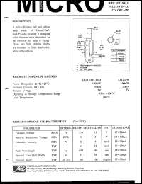 MSYB39W datasheet: 5V, 100mW yellow dual color lamp MSYB39W