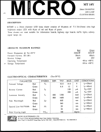 MT14Y datasheet: 5V, 220mW 26mm diameter LED lamp MT14Y