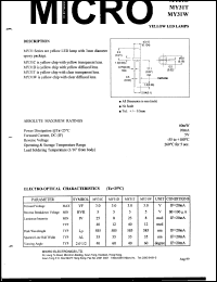 MY31C datasheet: 5V, 60mW yellow LED lamp MY31C