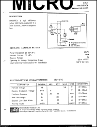 MYB39CA datasheet: 5V, 60mW ultra high brightness yellow LED lamp MYB39CA