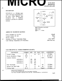 MYE18TA-2 datasheet: 5V, 120mW ultra high brightness yellow LED lamp MYE18TA-2