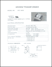 PCT-1615 datasheet: Transformer for modem PCT-1615