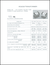 PCT-1616 datasheet: Transformer for modem PCT-1616