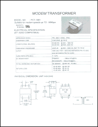 PCT-1861 datasheet: Transformer for modem PCT-1861