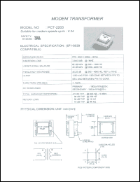 PCT-2203 datasheet: Transformer for modem PCT-2203