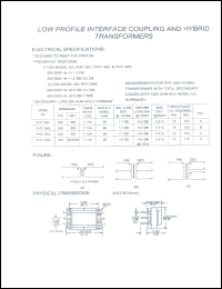 PHT-1901 datasheet: Low profile interface coupling and hybrid transformers PHT-1901