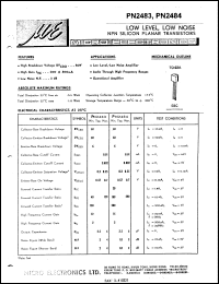 PN2483 datasheet: NPN silicon planar transistor PN2483