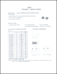 SMI-43-1R0 datasheet: SMD power inductor SMI-43-1R0