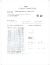 SMI-43-2R7 datasheet: SMD power inductor SMI-43-2R7