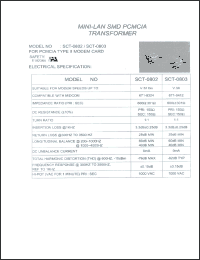 SCT-0802 datasheet: Mini-lan SMD PCMCIA transformer SCT-0802