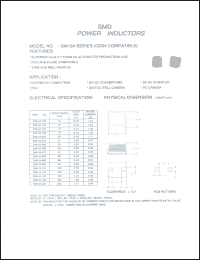 SMI-54-221 datasheet: SMD power inductor SMI-54-221