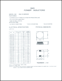SMI-74-100 datasheet: SMD power inductor SMI-74-100