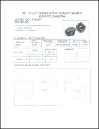 T06487 datasheet: DC to DC converter transformer for PC camera T06487