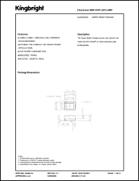 AA3020SECK datasheet: 3.0 x 2.0mm SMD chip LED lamp. Super bright orange (peak wavelength 610 nm). Lens type water clear. AA3020SECK