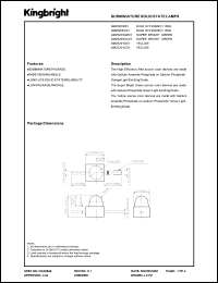 AM2520YC01 datasheet: Subminiature solid state lamp. Yellow (peak wavelength 590 nm). Lens type water clear. AM2520YC01