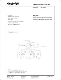 AM2520MGC08 datasheet: Subminiature solid state lamp. Mega green (peak wavelength 574 nm). Lens type water clear. AM2520MGC08