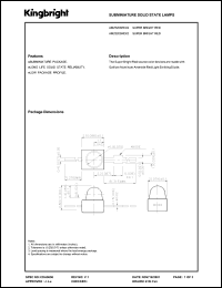 AM2520SRC02 datasheet: Subminiature solid state lamp. Super bright red (peak wavelength 660 nm). Lens type water clear. AM2520SRC02