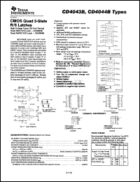 CD4043BPWR datasheet:  CMOS QUAD NOR R/S LATCH WITH 3-STATE OUTPUTS CD4043BPWR