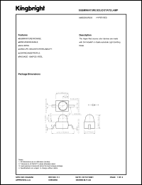 AM2520SURC03 datasheet: Subminiature solid state lamp. Hyper red (peak wavelength 640 nm). Lens type water clear. AM2520SURC03