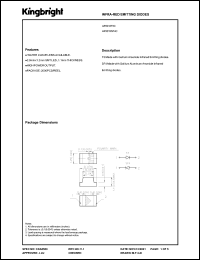 AP2012F3C datasheet: In ra-red emitting diode. 2.0 x 1.2mm SMT LED. Peak wavelength 940 nm. Lens type water clear. AP2012F3C