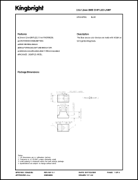 AP2012PBC datasheet: 2.0 x 1.2mm SMD chip LED lamp. Blue. Peak wavelength 468 nm. Lens type water clear. AP2012PBC