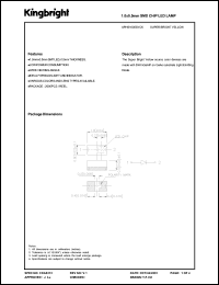 APHS1005SYCK datasheet: 1.0 x 0.5 mm SMD chip LED lamp. Super bright yellow (peak wavelength 590 nm). Lens type water clear. APHS1005SYCK